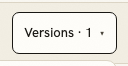 The version history menu open, showing the current draft and a saved snapshot